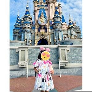 Toddler Girl Disney Mini Dress | Disney Friends | Bow Tie Back